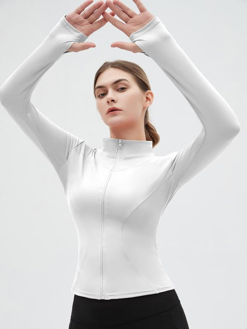 Women'S Workout Yoga Jacket Full Zip Running Track Jacket Long Sleeve Yoga Shirt Women Zip Fitness Yoga Shirt Winter Warm Gym Top Activewear Running Coats Yoga Shirt Woman