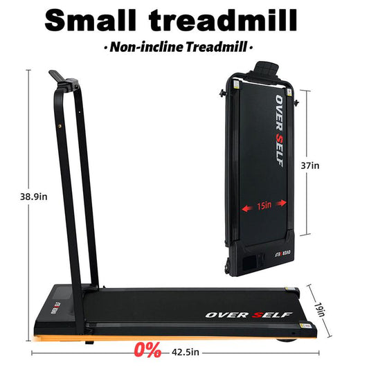 OVER SELF Walking Pad Treadmill, 6.2MPH Portable Folding Treadmill with Handle Remote Control, under Desk Treadmill Easy Storage Home Gym Fitness Equipment Workout Gear