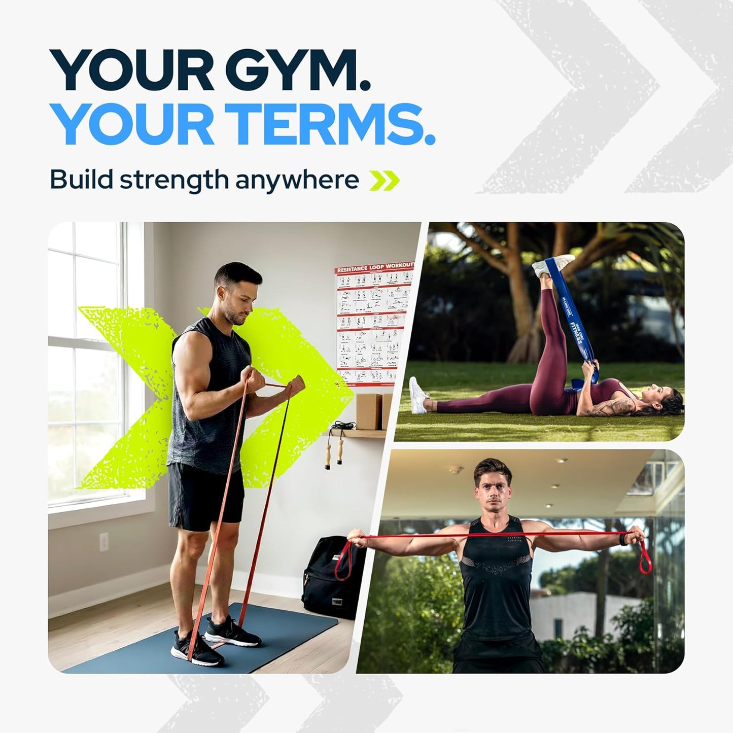 Pull up Assistance Resistance Bands - Long Loop Power Bands for Men and Women - Strength Power Flexibility Training at Home & Gym - Ebooks & Workout Chart Included by