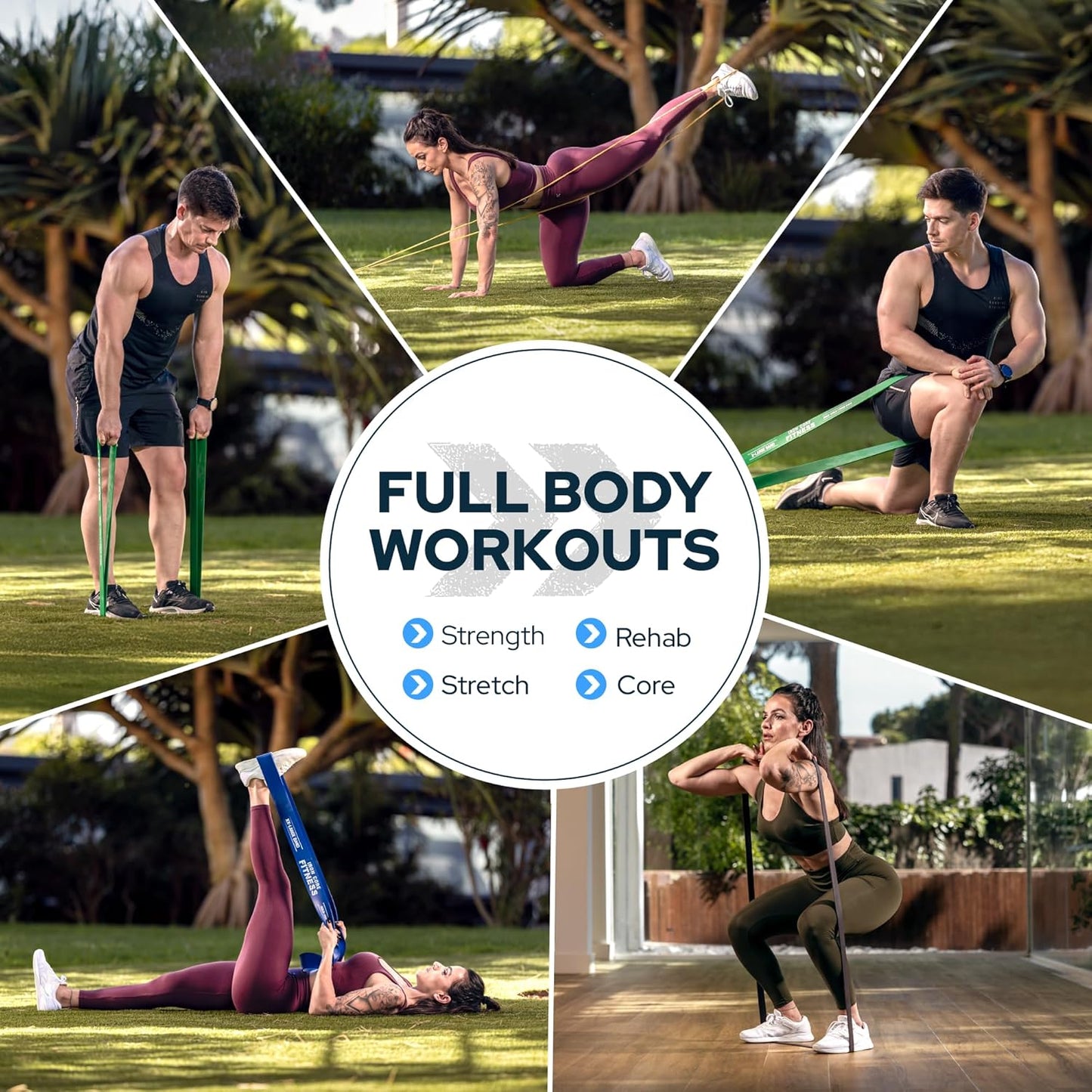 Pull up Assistance Resistance Bands - Long Loop Power Bands for Men and Women - Strength Power Flexibility Training at Home & Gym - Ebooks & Workout Chart Included by