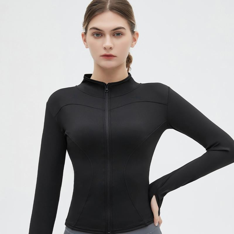 Women'S Workout Yoga Jacket Full Zip Running Track Jacket Long Sleeve Yoga Shirt Women Zip Fitness Yoga Shirt Winter Warm Gym Top Activewear Running Coats Yoga Shirt Woman