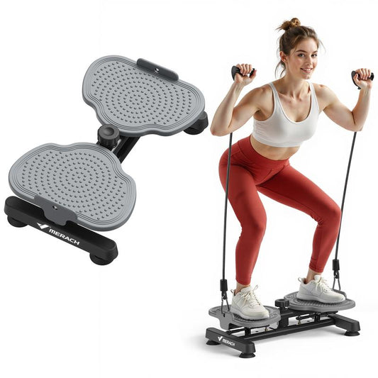 Merach Waist Twist Machine Toned Abs Waist Twister Can Stand with Feet Apart Double Non-Slip No Noise Use Exercise Equipment Abdominal Roller Workout