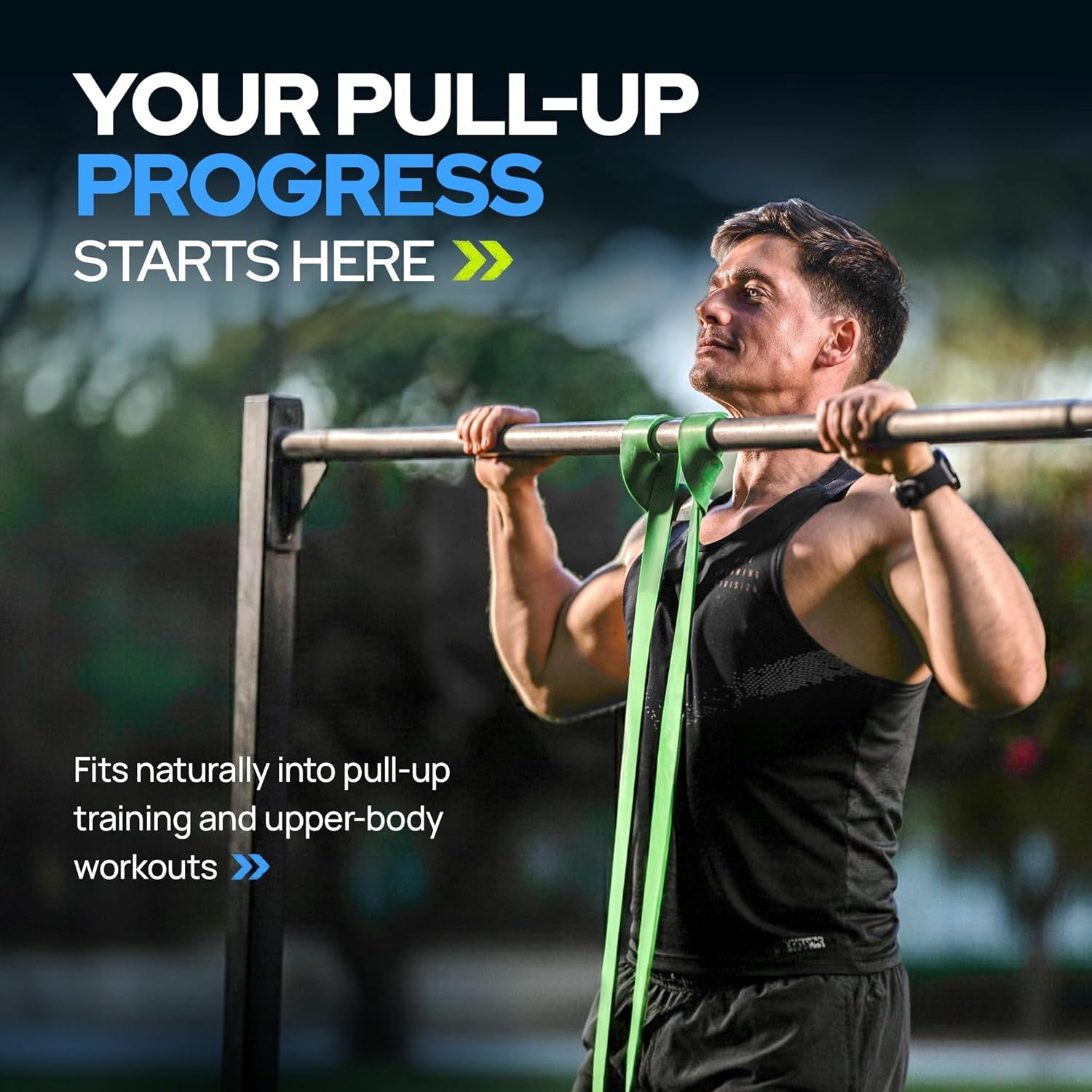 Pull up Assistance Resistance Bands - Long Loop Power Bands for Men and Women - Strength Power Flexibility Training at Home & Gym - Ebooks & Workout Chart Included by